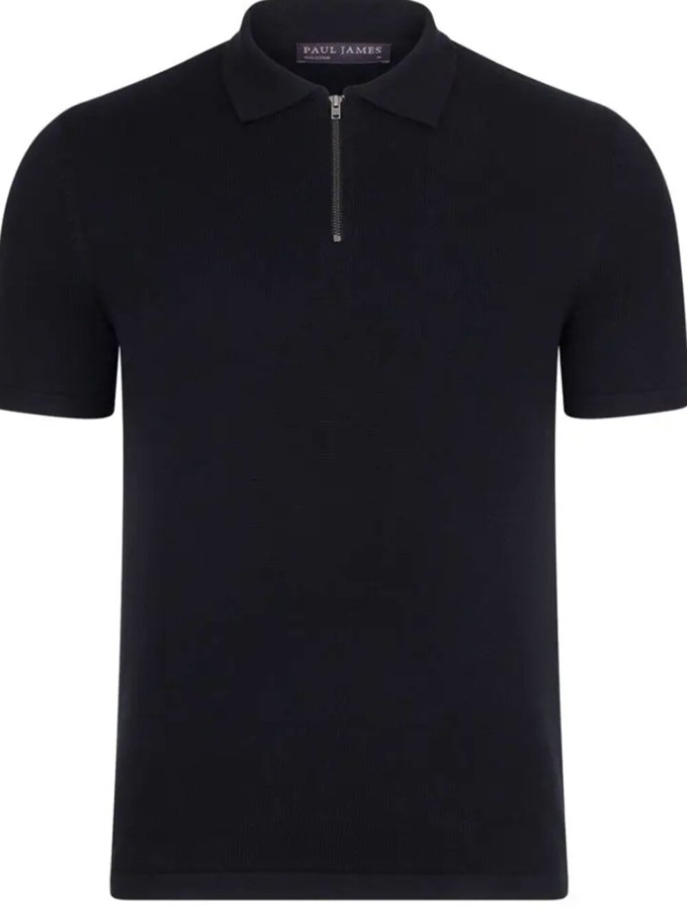 Paul James Navy Quarter Zip Shortsleeve Polo